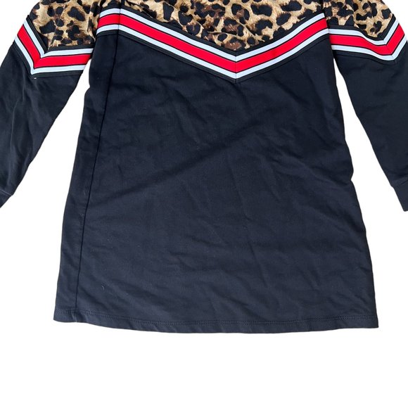 Truly Me by SaraSara Leopard Print Sweater Dress with Hood Black Size 10 years - Picture 4 of 10
